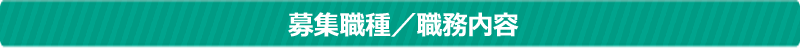 募集職種／職務内容